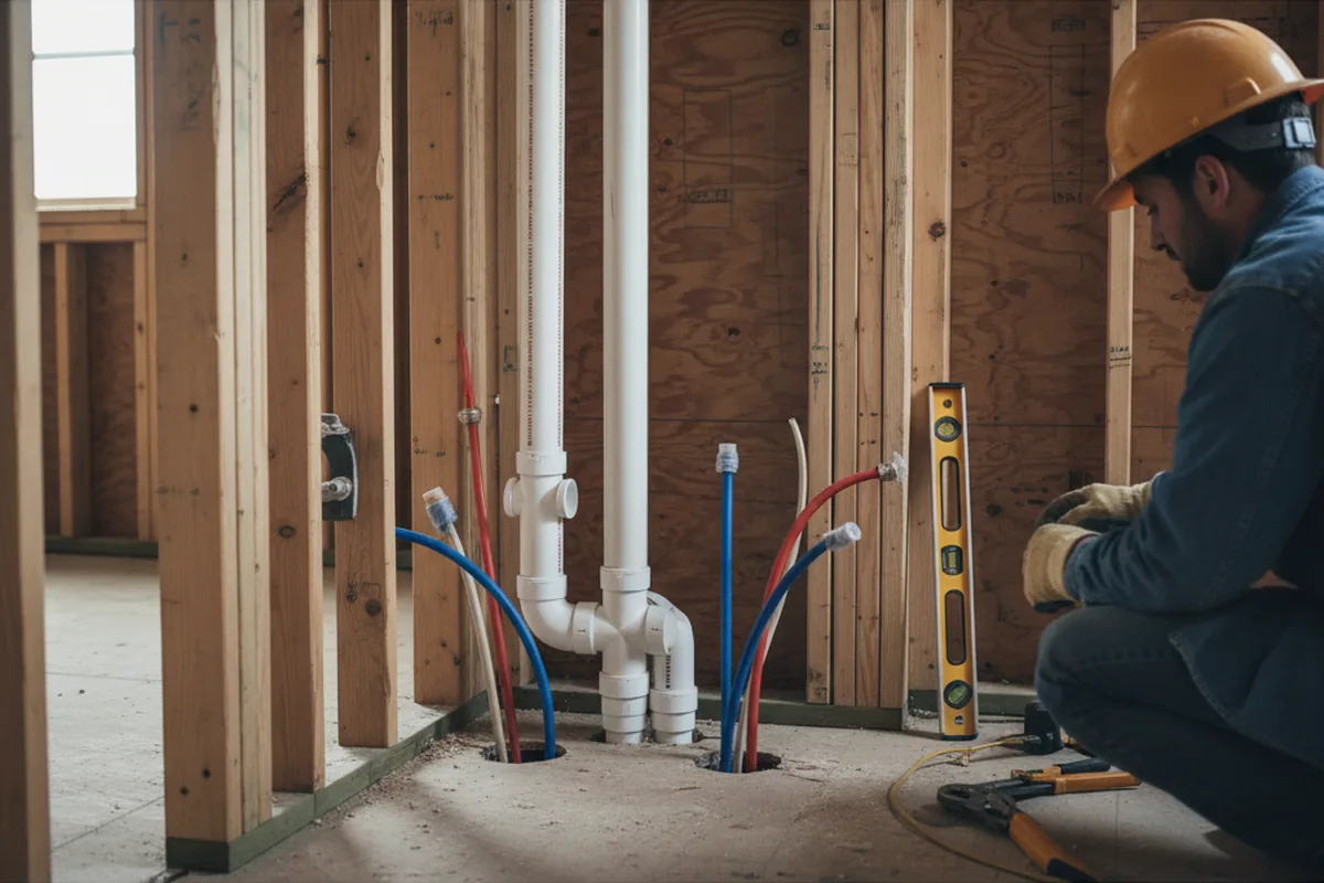 Drain and supply rough-in during Toilet Repair and Installation in Remington